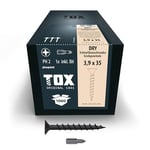 TOX Vis pour construction rapide DRY GG 3,9 x 45mm, avec chargeur pour montage rapide avec visseuse à chargeur, filetage grossier, plaque de plâtre sur sous-construction en bois, 1000pcs, 142353253945