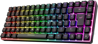 | CLAVIER GAMER SANS FIL & BLUETOOTH RGB | CLAVIER TKL AZERTY COMPACT 65% | TOUCHES SEMI-MÉCANIQUE RÉTROÉCLAIRÉ DONT 25 ANTI-GHOSTING | COMPATIBLE PC GAMING, SMARTPHONE & TABLETTE[CLA170454]