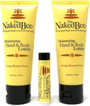 The Naked Bee Orange Blossom Honey Hand & Body Lotions & Lip Balm. Moisturising