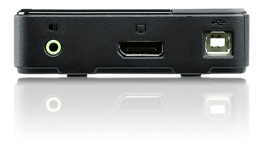 KVM-switch 2st DisplayPort - USB - 3.5mm - Svart