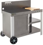 Cook'in garden - Desserte Nova XL Chariot avec Plan de Travail - Meuble sur Roulettes - Cuisine Extérieure - Support Idéal pour Plancha ou Barbecue - Facile à Déplacer - Accessoires Inclus