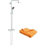 Colonne de douche avec mitigeur thermostatique Grohe Vitalio Joy System 210 Quickfix + microfibre