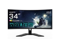 Gigabyte G34wqcp - Led-Skärm - Spel - Böjd - 34" - 3440 X 1440 Wqhd @ 180 Hz - Va - 350 Cd/M² - 4000:1 - Displayhdr 400 - 1 Ms - 2Xhdmi, 2Xdisplayport - Högtalare