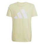 adidas Unisex Kids Essentials Big Logo T-Shirt, Powder Yellow/White, 7-8 Years