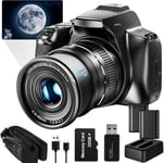 Appareil Photo Numérique,64Mp&40 X Zoom Pour La Photographie Et La Vidéo,4K Optical Vlogging Camera For Youtube With Flash,Wifi & Hdmi Output¿32Gb Sd Card(2 Batteries)