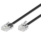 Cordon Téléphone ou ADSL RJ11 male vers RJ 45 male 0,50m Noir