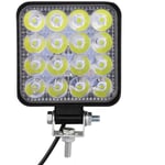 Lampe de travail voiture 16LEDs 48W Barre lumineuse Flood Beam light Reverseing Light For Off Road SUV Truck