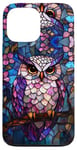 Coque pour iPhone 13 Pro Max Owl Stained Art Mosaic Stain Art Owl Lover Colorful Floral