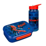 Scooli - Set Cadeau Vaisselle pour Enfants Spider Man - Set composé d'une boîte à Pain et d'une Gourde - pour Enfants à partir de 4 Ans - en Plastique - sans BPA