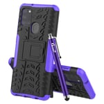 iPEAK For Samsung Galaxy A21s Case Heavy Duty Shockproof Rugged kickstand Armor Cover For Galaxy A21S Phone (Purple)
