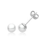 James Moore TH G51407 Silver Pearl Studs 6mm Jewellery