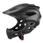 Black 2in1 Kids Full Face Bike Helmet For MTB BMX Dirtbike UK