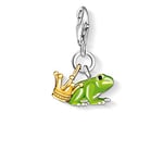 Thomas Sabo 0931-427-6 Silver Plated Crown Pendant Charm with Green Frog Regenbogen/Black Enamelled