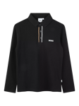 HUGO BOSS Kids' Logo Long Sleeve Polo Shirt, Black