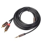 3.5mm - 2RCA Audio Cable Adapter Stereo Audio Y-Cable Standard 3.5 Male to Male