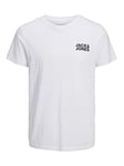 JACK & JONES Jjecorp Logo Tee SS O-Neck Noos T-Shirt, Blanc/Coupe Mince/Petit imprimé/Noir, XL Homme