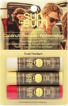 Sun Bum SPF 30 Triple Pack Sunscreen Lip Balm Set, Watermelon, Coconut and... 