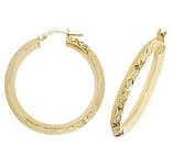 James Moore TH ER1018-25 9k Yellow Gold Hinged Hoop Earrings Jewellery