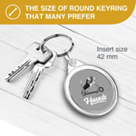 Keyring Circle - BW - Love Hounds Beagle Puppy Dog  #43844