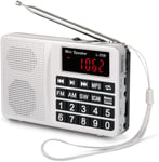 L-258 Small Radio Portable and Mains, AM(MW)/SW/FM Radio Rechargeable with Bass