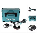 Makita DGA 511 T1J Meuleuse d'angle sans fil 18V 125mm Brushless + 1x Batterie 5,0Ah + Coffret Makpac - sans chargeur