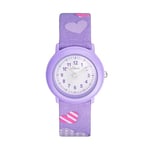 s.Oliver Montre-Bracelet pour Fille, Montre à Quartz analogique, avec Bracelet en Textile, Violet, étanche 3 Bars, livrée dans Un Coffret Cadeau, 2036750