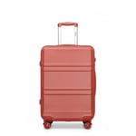 Kono Valise Rigide légère en ABS avec 4 Roues pivotantes et Serrure TSA, Rose Corail, 71,1 cm, Mode