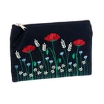 Pretty Coin Purse with Poppies Embroidery Zip Money Colourful Change - Free P &P