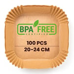 PORTENTUM Air fryer baking paper 100 pieces BPA free, 20-24 cm, airfryer baking paper non-stick waterproof oil-proof disposable bowls air fryer parchment paper liner for 4.7L - 7.3L