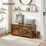 Coffre de Rangement Intérieur, Banc à Chaussures, Pouf, Banquette, Rangement pour Jouet Enfant, avec Charnières de Sécurité, Style Grange, 100 x 40 x