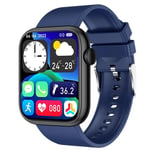 Montre Connectée De Sport Pour Hommes Et Femmes,Avec Détection De La Température Corporelle,Appels Bluetooth,Étanche,Pour Téléphones Android Ios,2023 - Type Bleu