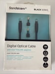 Digital Optical Cable SANDSTROM Black Series 1m with mini TOSLINK adapters