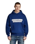 G-STAR RAW Men's Graphic Loose Knitted Hoodie, Blue (ballpen blue D23933-D488-1822), L