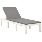 Prolenta Premium - Chaise Longue Avec Coussin Plastique Blanc