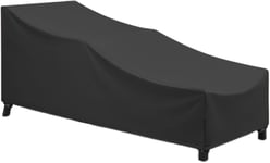 Housse Transat Imperméable,Housse Bain De Soleil Avec Sangles À Boucle Et Cordon De Réglable, Housse Chaise Longue En Tissu Oxford 420d Résistant Uv (210x75x40/70cm) - Noir