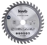 kwb 581868 Lame de scie circulaire de table en bois dur et bois dur de précision 130 x 16 mm Coupes fines Chiffres élevés 36 dents Z-36