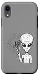 iPhone XR Funny and cute Grey Alien "No" V-Finger Gesture Case