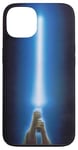 Coque pour iPhone 13 Star Wars Luke Skywalker Sabre laser bleu noir