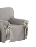 Estoralis Beret Housse de canapé avec nœuds Design Moderne Tissu Jaquard Gris Clair pour Fauteuil ou Relaxation 1 Place Taille du Tissu (de 80 à 110 cm) Housse pour Tout Type de canapé