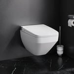 AM.PM WC suspendu FlashClean sans rebord avec siège électronique TouchReel, chauffage du siège et éclairage, Blanc