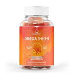 BeLive Omega 3 Gummies with Omegas 6, 7, 9, DHA & EPA from Flaxseed Oil and Sea Buckthorn Fruit Oil - Sugar-Free, Supports Brain, Heart, Eye & Immune System, Supplements for Kids & Adults (60 CT) (1)