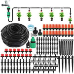 ODOMY 25M Systeme Arrosage Goutte a Goutte,141PCS Kit Arrosage Goutte à Goutte,Système Dirrigation Jardin,Micro Irrigation Automatique Kit pour Jardin Paysager/Terrasse/Plantes/Fleurs