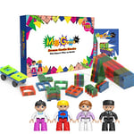 Mag-Genius Magnet Tiles 102 Piece Set Includes All The New Magnet Tiles and Clickins to Build The Perfect Castle Includes Clip in Windows and All New Magnet People