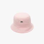 Lacoste Mens Accessories Piqué Bucket Hat in Pink material_cotton - Size Large