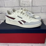 Reebok Court Advance Trainers size UK 11.5 cream burgundy grey BNIB Tennis shoes