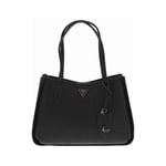 Grand sac porté épaule FEMME Guess noir à gravures monogrammes