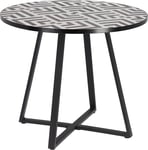 Tella, Udendørs spisebord, sort hvid, H76x90x90 cm, keramik