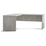 Bureau moderne Beton Cemento avec angle à gauche 180x169x h76 cm