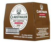 Clausthaler Dry Hopped Alcohol Free Beer - Case 12 x 330ml, <0.5% Bottles | Unfiltered Lager | Vegan, Low Calorie | Ingredients: water, barley, malt & hops