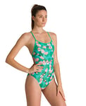 ARENA Maillot de Bain Une pièce pour Femme Polka Cherry Challenge Back Maxlife, Femme, Maillot de Bain Une pièce, 000336, Polka Cherry Golf Vert/Rose., 26